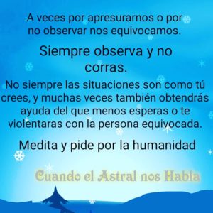 MEDITA Y PIDE POR LA HUMANIDAD