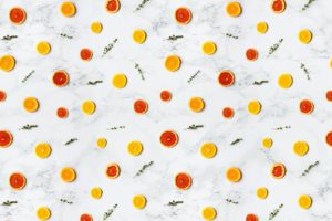 white red and yellow citrus fruits